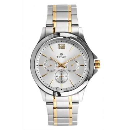 Titan Classique 1698BM01 Silver Dial Stainless Steel Quartz Men's Watch